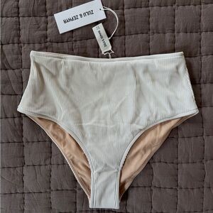 Zulu & Zephyr Cream High-Waisted Bikini Bottom